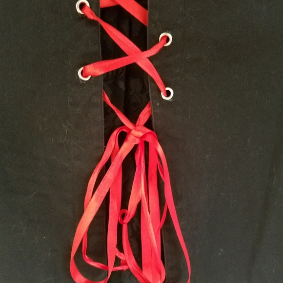 Tripp Womens Black Skirt Red Lace-up Back - Picture 2 of 8